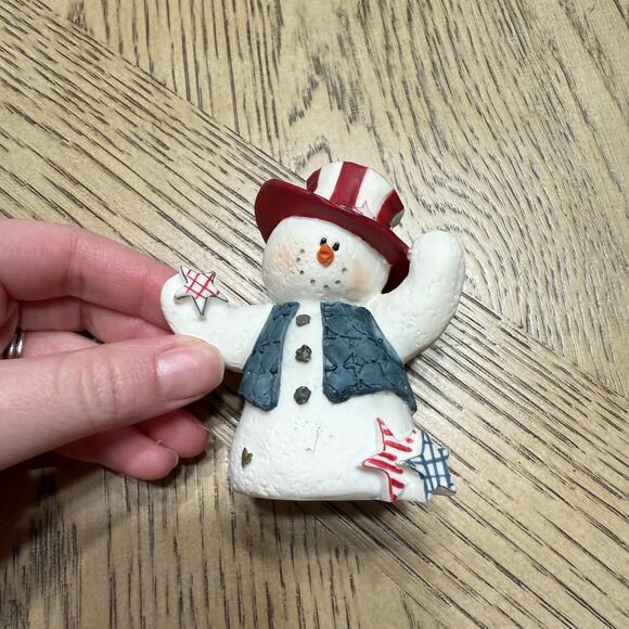 1998 Sarah’s Attic Snowonders 6406 July Snowman 4th of July Patriotic - Picture 1 of 5